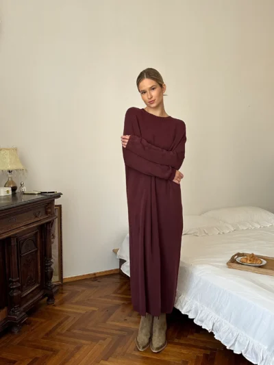 Soft Oversized Maxi Dress | BORDEAUX