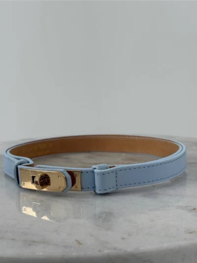 Leather belt with jewel buckle | BLUE