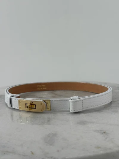 Leather belt with jewel buckle | WHITE Leather belt with jewel buckle | WHITE
