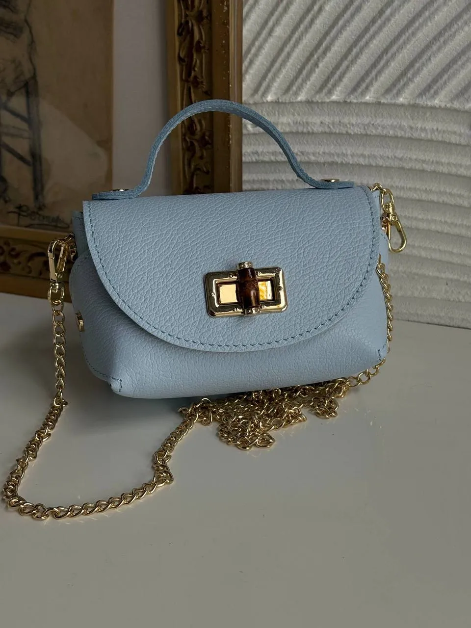 Luxury mini leather bag | BLUE Luxury mini leather bag | BLUE