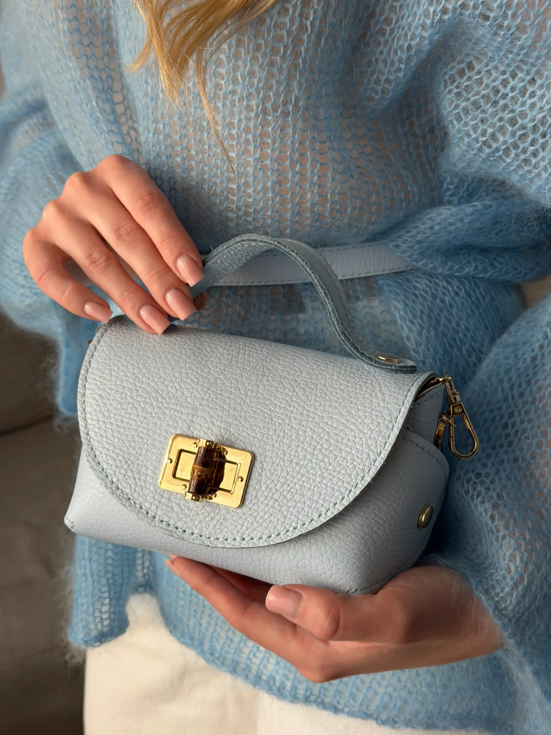 Luxury mini leather bag | BLUE Luxury mini leather bag | BLUE